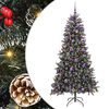 vidaXL Umestno božično drevo Zelena 210 cm PVC, plastika in jeklo