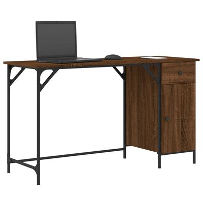 vidaXL Računalniška miza rjavi hrast 131x48x75 cm inženirski les