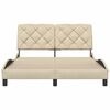 vidaXL Posteljni okvir brez vzmetnice krem 140x200 cm tkanina