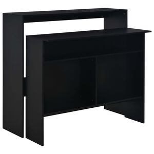vidaXL Barska miza z 2 povr&scaron;inama 130x40x120 cm črna