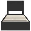 vidaXL Postelja s shranjevanjem Črna 90 x 190 cm Konstruiran les