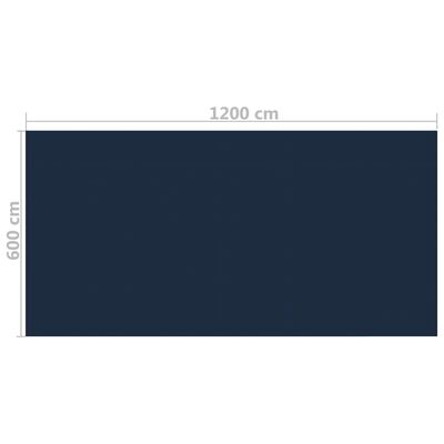 vidaXL Plavajoča PE solarna folija za bazen 1200x600 cm črna in modra