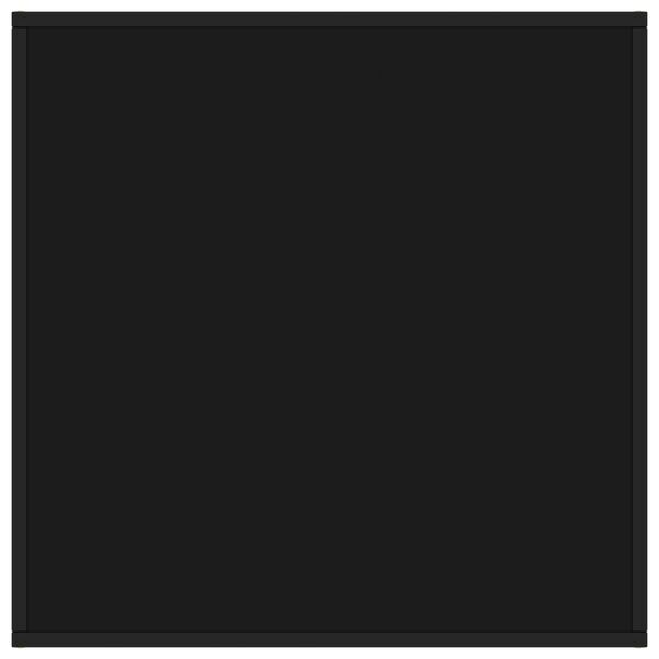 vidaXL Klubska mizica črna s črnim steklom 80x80x35 cm