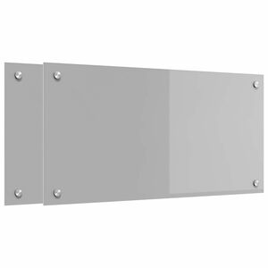 vidaXL Za&scaron;čita za kuhinjo 2 pcs Svetlo siva 80 x 40 cm kaljeno steklo