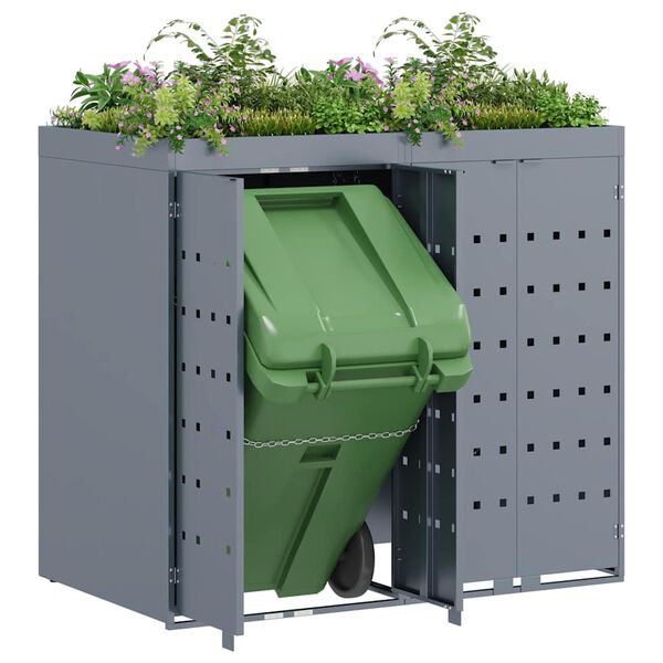 vidaXL Shranjevanje kolesnega zaboja za 2 zaboja Svetlo siva