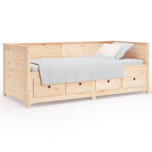 vidaXL Dnevna postelja brez vzmetnice 90x190 cm trdna borovina