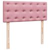 vidaXL Box spring postelja z vzmetnico roza 120x190 cm žamet