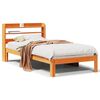 vidaXL Posteljni okvir brez vzmetnice vo&scaron;čeno rjav 75x190 cm borovina