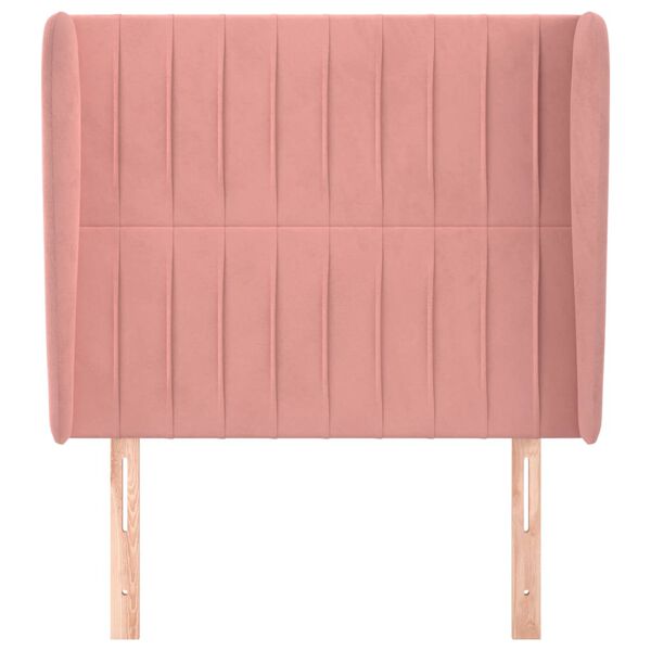 vidaXL Vzglavje z u&scaron;esi roza 93x23x118/128 cm žamet