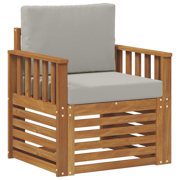 vidaXL Zunanja garnitura za sedenje z blazino Naravna 71 x 63 x 73 cm