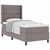 vidaXL Postelja z vzmetnico z blazino Taupe 200 x 100 cm blago