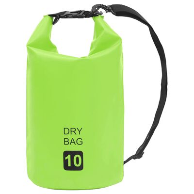 vidaXL Torba Dry Bag zelena 10 L PVC