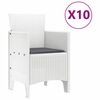 vidaXL Komplet za jedilnico v vrtu 11 pcs Bela Poli rattan in aluminij