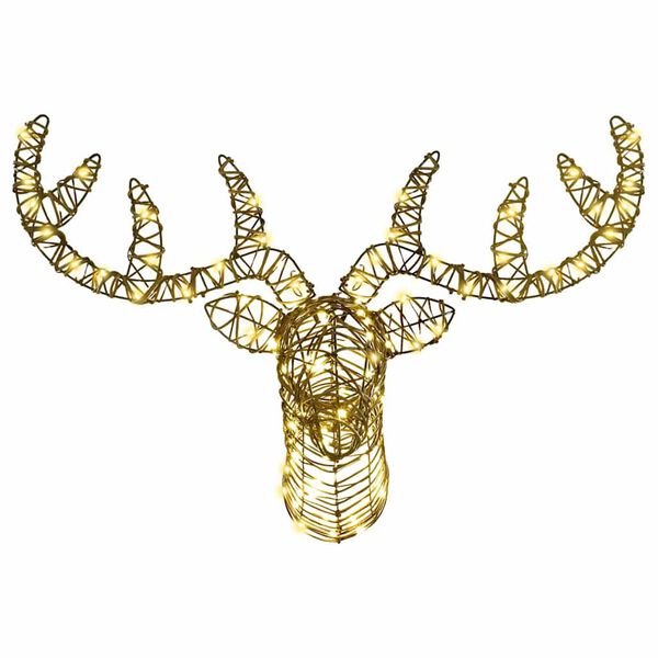vidaXL Jelenova sani med 140 LED Toplo bela 60 cm Ratan