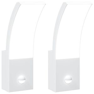 vidaXL Zunanje LED stenske senzorske svetilke bela tlačno lit aluminij