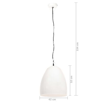 vidaXL Industrijska viseča svetilka 25 W bela okrogla 42 cm E27
