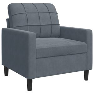 vidaXL Fotelj temno siv 60 cm žamet