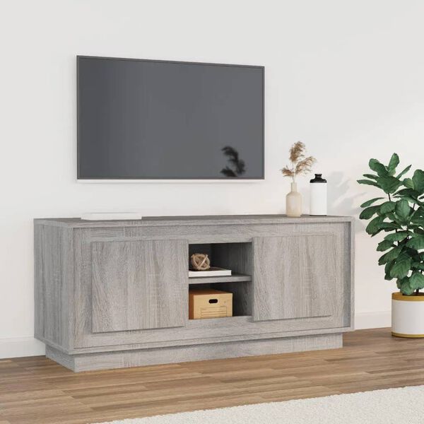 vidaXL TV omarica siva sonoma 102x35x45 cm inženirski les