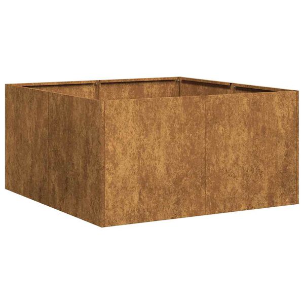 vidaXL Planter Rusty 80x80x40 cm Vremensko odporno jeklo