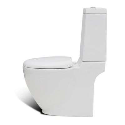 Bel keramičen kopalniški set stoječa WC školjka in bide