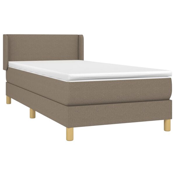 vidaXL Box spring postelja z vzmetnico taupe 90x190 cm blago