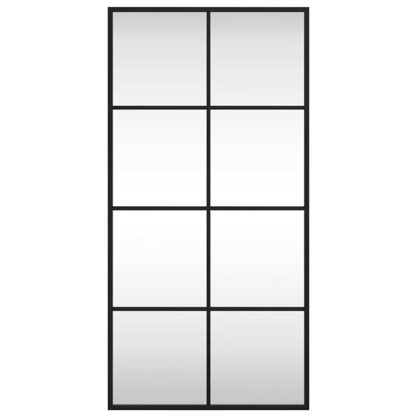 vidaXL Stensko ogledalo črno 40x80 cm pravokotno železo