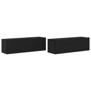 vidaXL TV omarica 2 pcs Črna 100 x 30 x 30 cm Konstruiran les