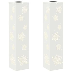 vidaXL Solarno LED svetilo za pot 2 kos Toplo bela 18 x 18 x 80 cm