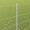 vidaXL Ograja s stebrom srebrna 1,5 x 50 m Jeklo