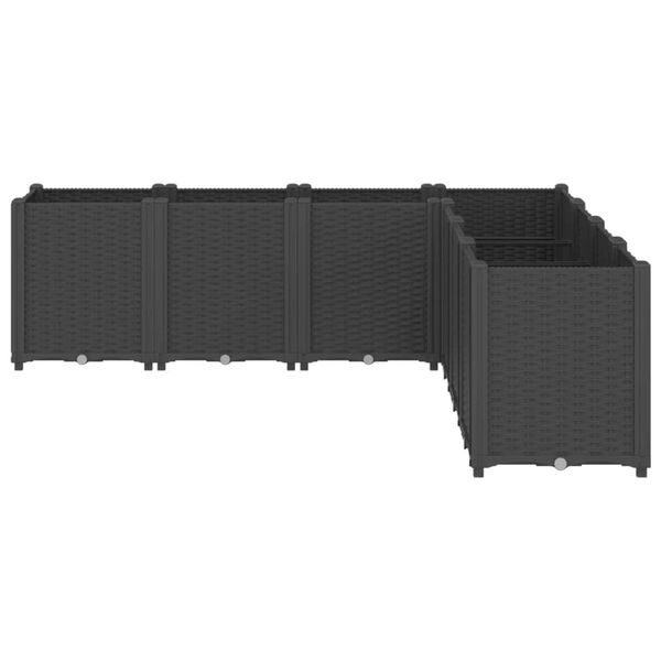 vidaXL Vrtno cvetlično korito črno 160x120x53 cm PP