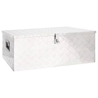 vidaXL Škatla za shranjevanje srebrna 100x55x37 cm aluminij