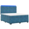 vidaXL Postelja boxspring z vzmetnico Modra 140 x 200 cm Žamet