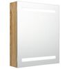 vidaXL LED kopalni&scaron;ka omarica z ogledalom hrast 50x14x60 cm