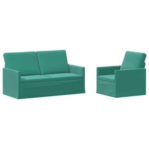 vidaXL Kavčna garnitura 2 pcs Turkizna Žamet