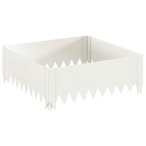 vidaXL Robovi trave 60 x 60 x 20 cm Jeklo Bela