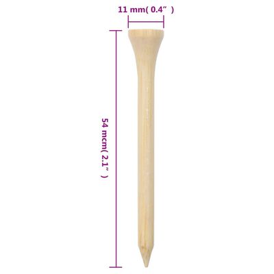 vidaXL Podstavek za golf 1000 kosov 54 mm bambus