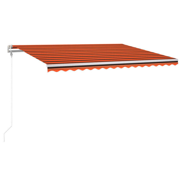 vidaXL Avtomatska tenda LED + senzor 400x300 cm oranžno/rjava