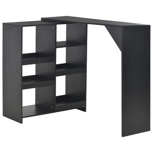 vidaXL Barska miza s premično polico črna 138x39x110 cm