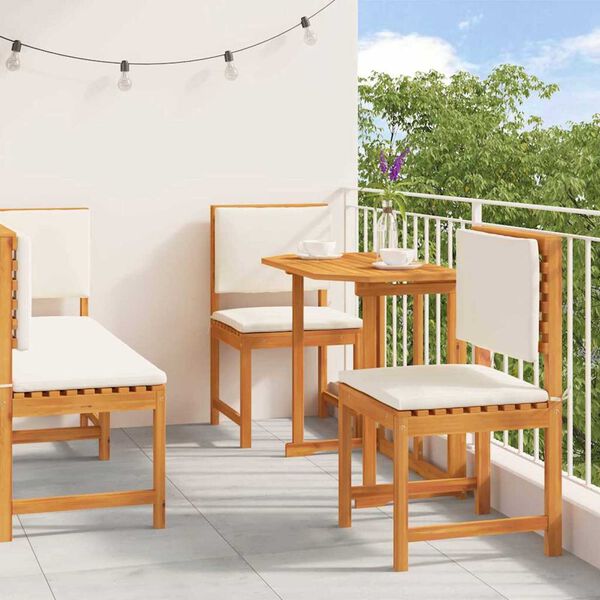 vidaXL Vrtnik Bistro Set 4 pcs Rjava Masiven les akacije