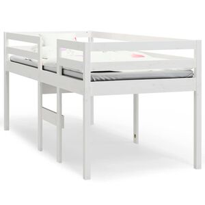 vidaXL Visoka postelja bela 90x200 cm trdna borovina