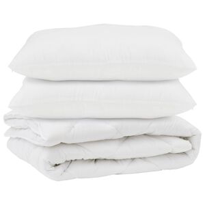 vidaXL Odeja z blazino 3 pcs Bela Mikrovlakna