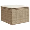 vidaXL Vrtni stolček z blazino bež 55x55x37 cm poli ratan