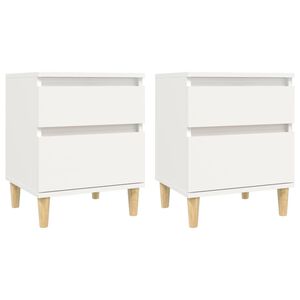 vidaXL Nočna omarica 2 kosa Bela 40x35x50 cm