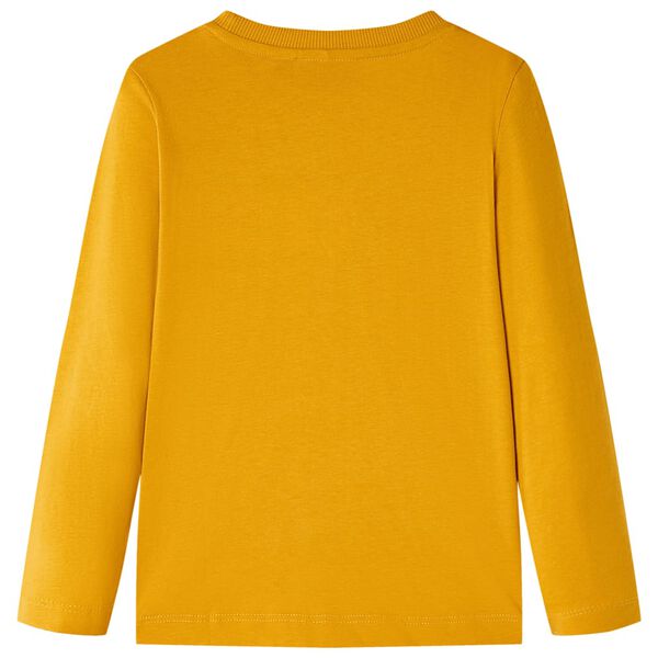 Otroška majica z dolgimi rokavi oker 140