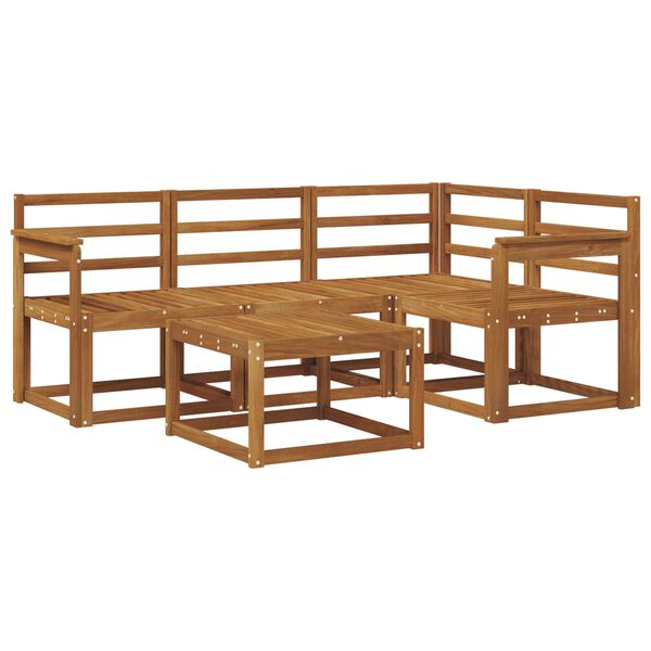 vidaXL Zunanja garnitura za sedenje 5 pcs Naravna Masiven les akacije