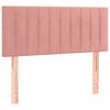 vidaXL Box spring postelja z vzmetnico LED roza 120x200 cm žamet