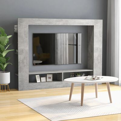 vidaXL TV omarica betonsko siva 152x22x113 cm iverna plošča