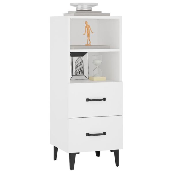 vidaXL Komoda bela 34,5x34x90 cm konstruiran les