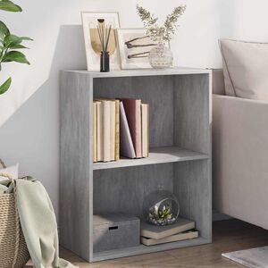vidaXL Knjižna omara 2-nadstropna siva 60x30x76,5 cm iverna plo&scaron;ča