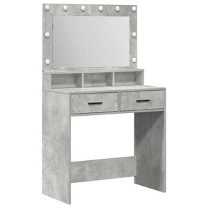 vidaXL Toaletna mizica Betonsko siva 79 x 41 x 135 cm Inženirski les